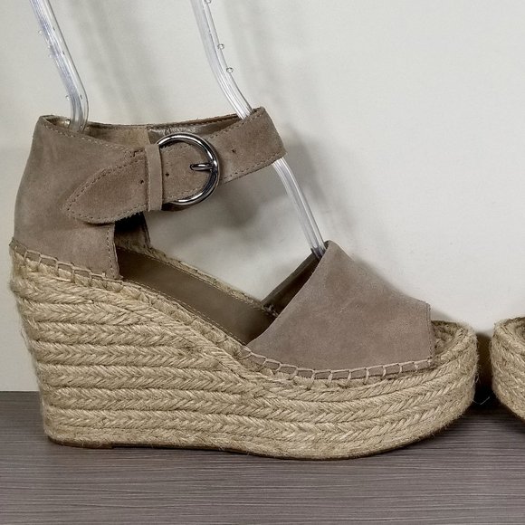 Marc Fisher Alida Braided Espadrille Wedge Sandals Tan Suede, Womens Size 7.5 M - Picture 7 of 13